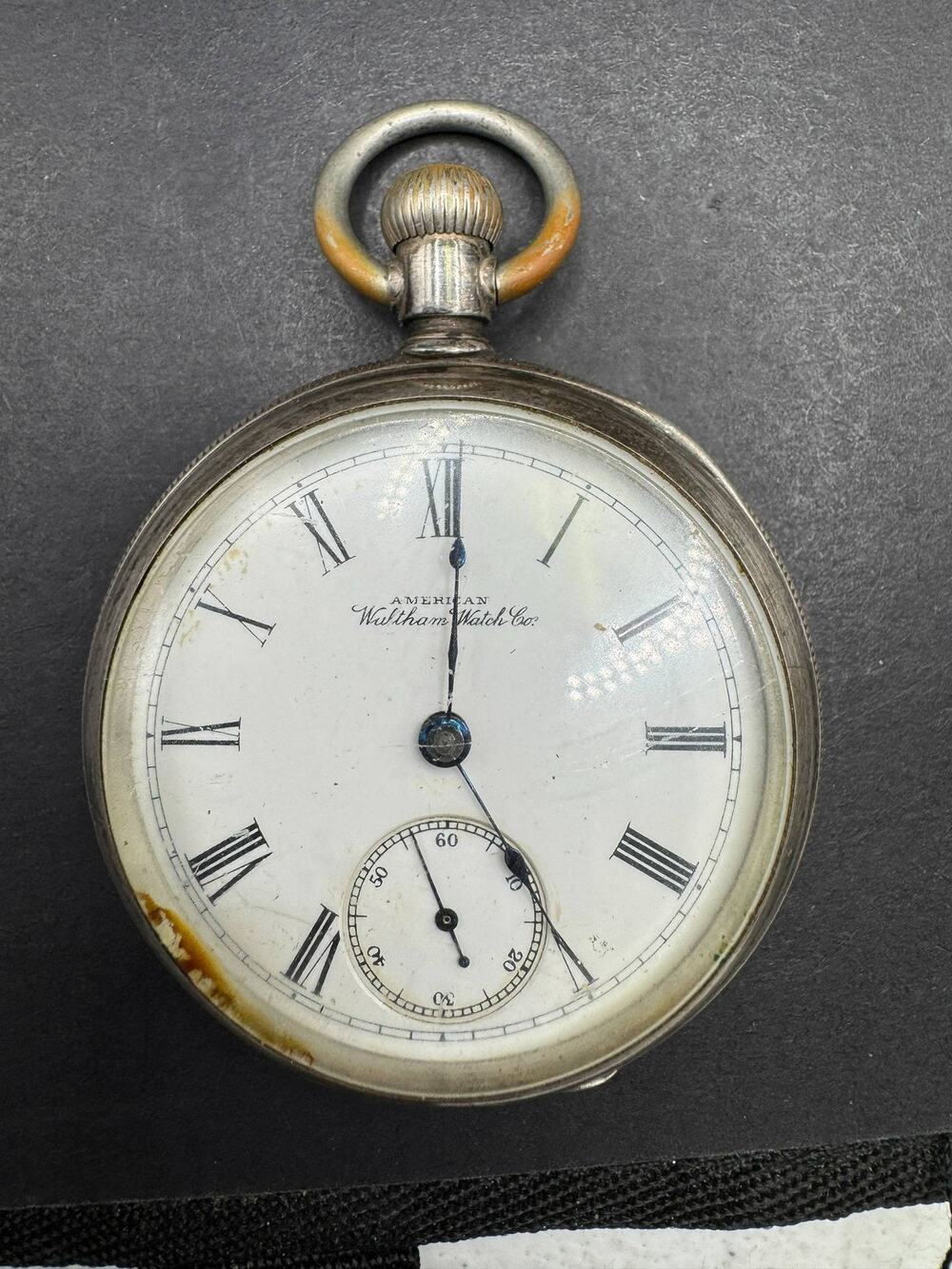 Vintage American Waltham Watch Co. Sterling Silver Pocket Watch Roman Numerals